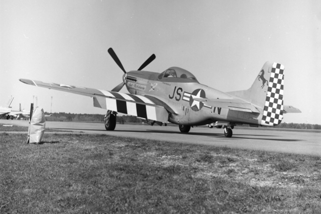 P-51 at Hyanis Airport April 28, 1984