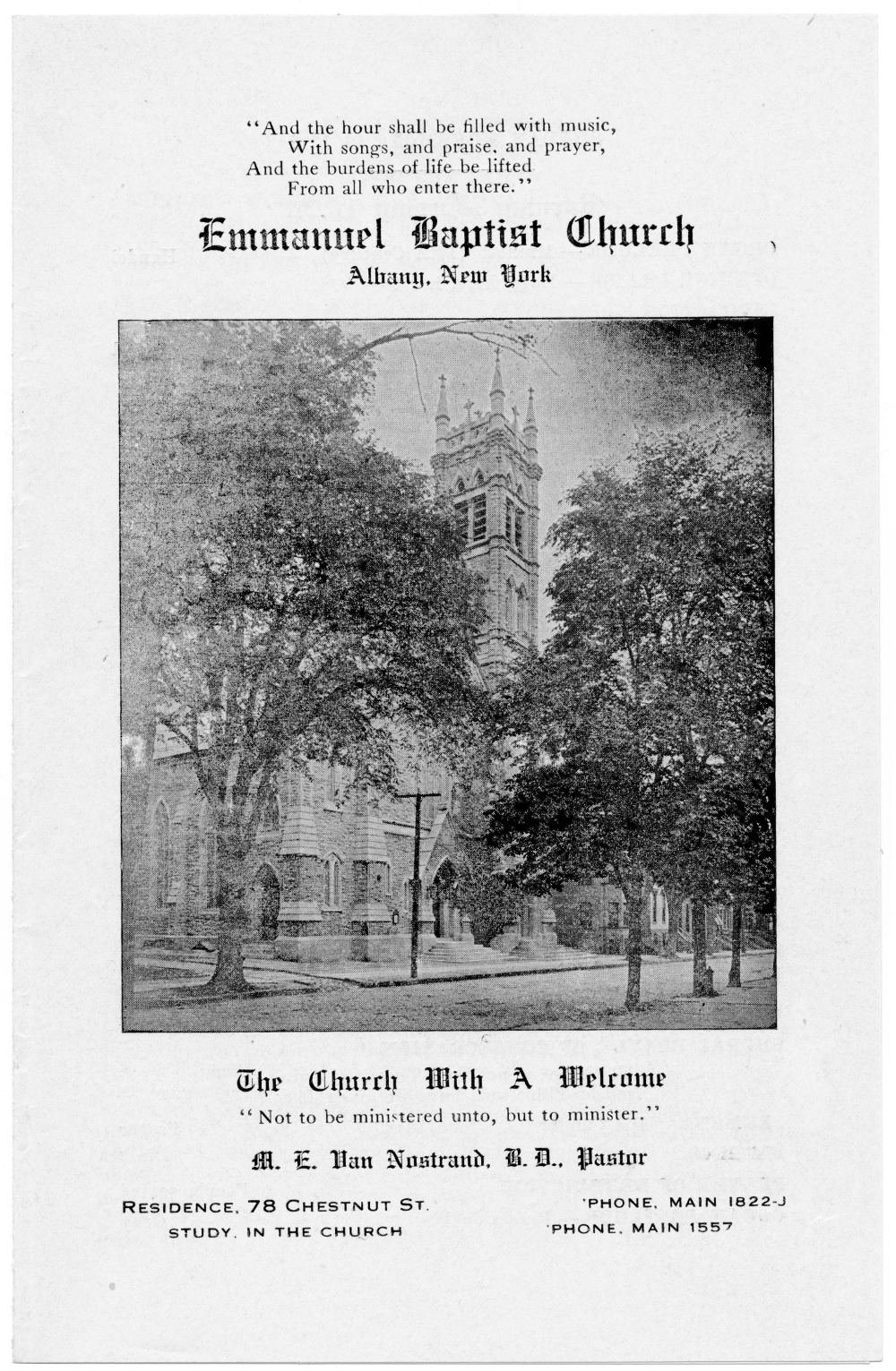 Church Bulletin Nov 19, 1919 page 1